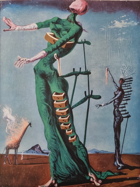 Salvador Dal� "the Flaming Giraffe, 1937" Vintage Lithograph From the  1960s, Perna Home Decor Art Studio. - Etsy Canada