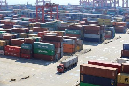 Image result for Containers are seen at the Yangshan Deep Water Port, part of the Shanghai Free Trade