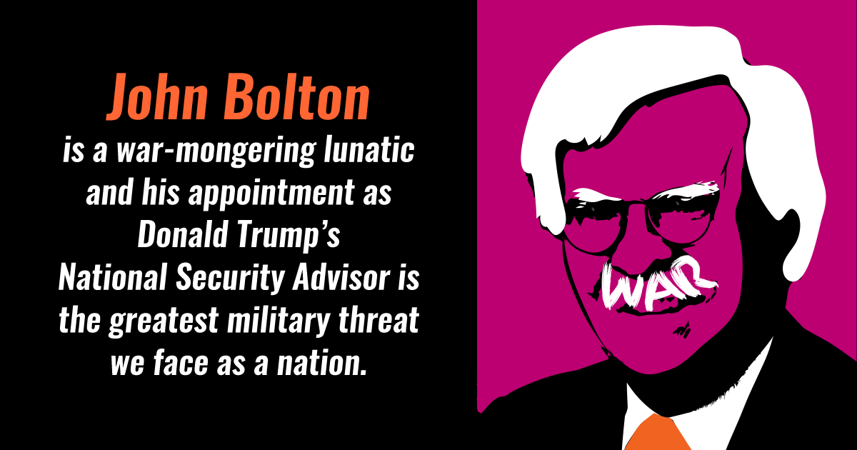 A vote for Pompeo is a vote for Bolton and a vote for war. 
