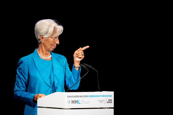 Christine Lagarde will become the European Central Bank’s first female president next month — but she will be the only woman on the bank’s 25-member Governing Council.