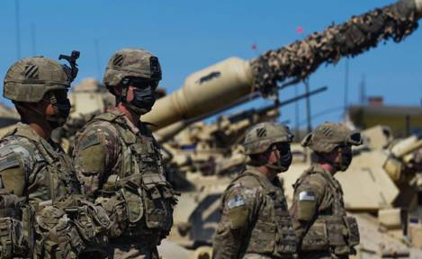 U.S. troops take part in live fire exercises at the Drawsko Pomorskie training grounds on August 11, 2020, at Drawsko Pomorskie, Poland.